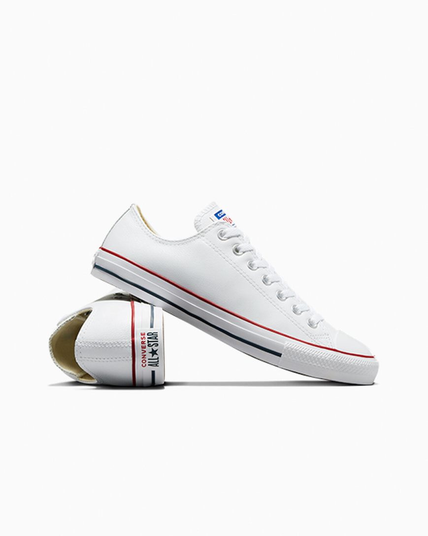 Women's Converse Chuck Taylor All Star Leather Low Top Shoes White | AU 56039M